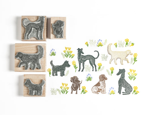 Dog Rubber Stamp, Grey Hound Stamp, Spaniel Stamp, Terrier Stamp, Labrador Stamp, Golden Retriever Stamp, Gift for Dog Lover - Noolibird