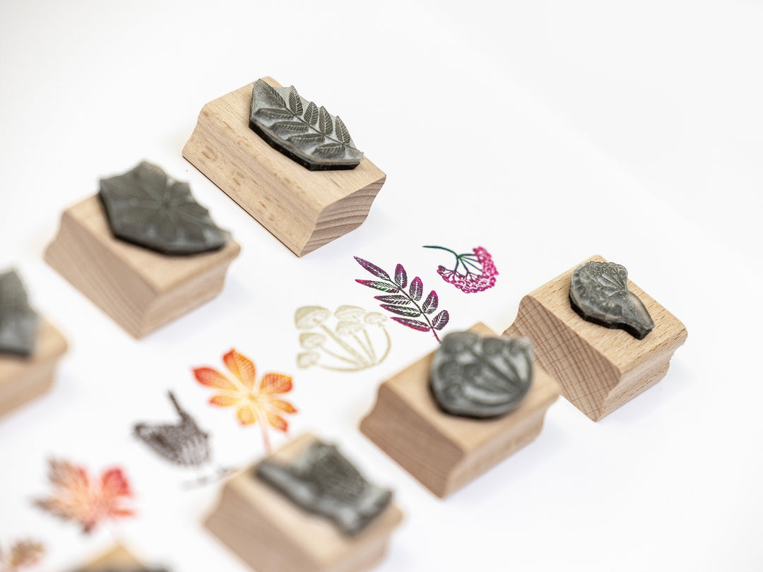 Hedgehog Rubber Stamp - Autumn Forest Woodland Craft Stamp | Noolibird - Noolibird