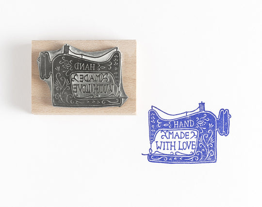 Hand Made Sewing Machine Rubber Stamp - Noolibird