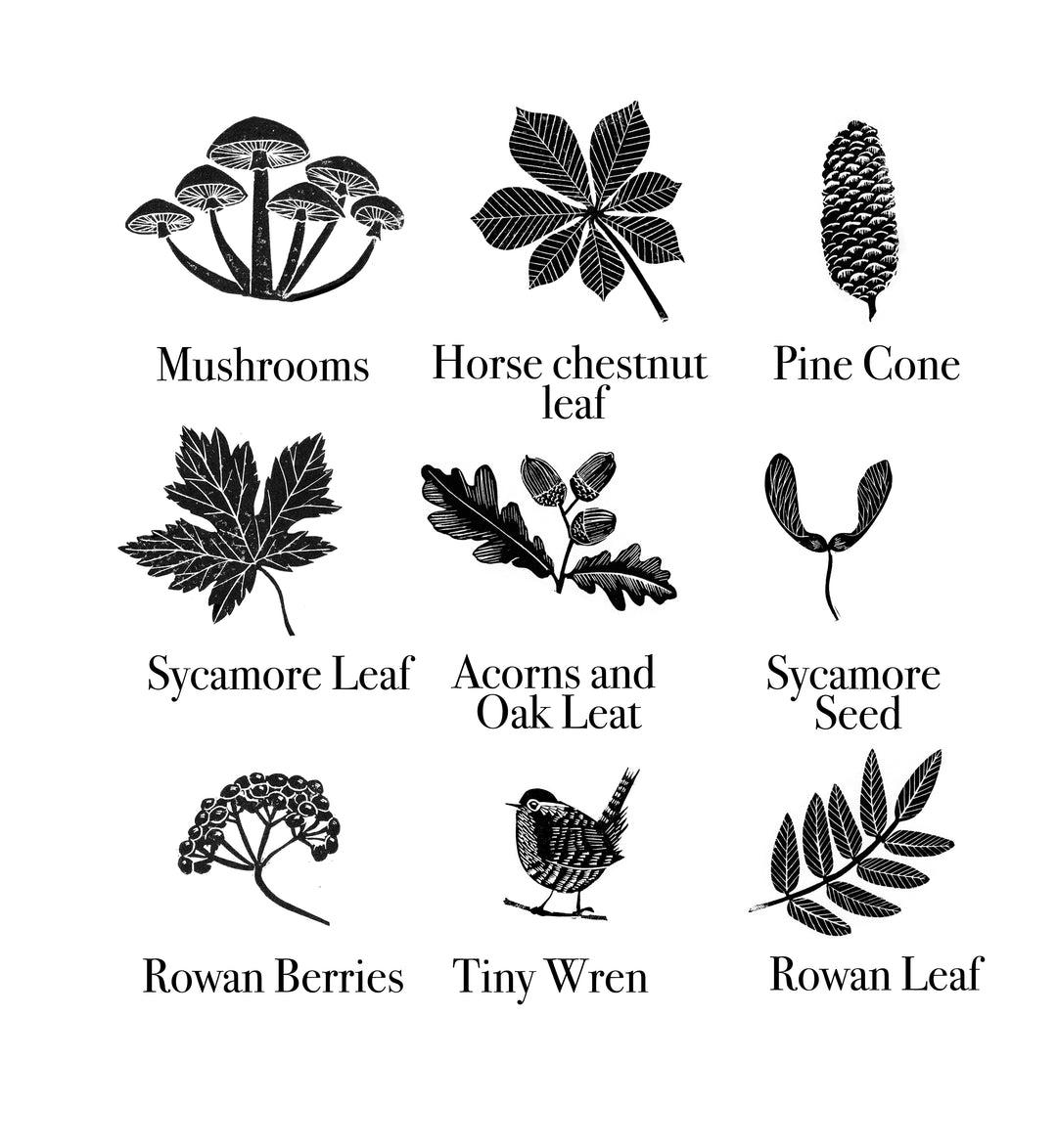 Autumn Rubber Stamps - Noolibird