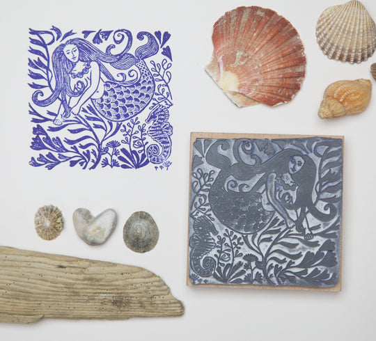 Mermaid Rubber Stamp - Noolibird