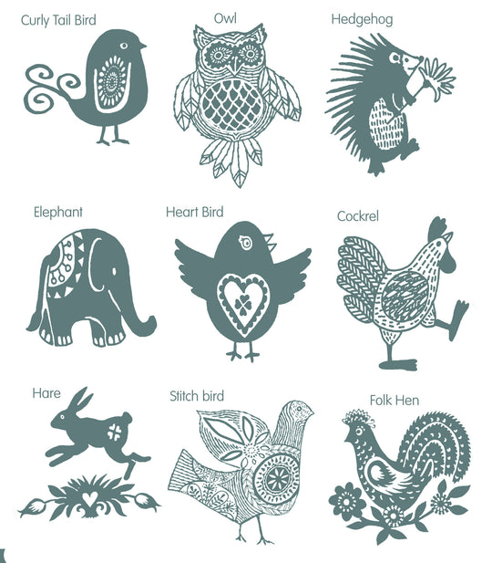Bird and animal Rubber Stamps - Noolibird