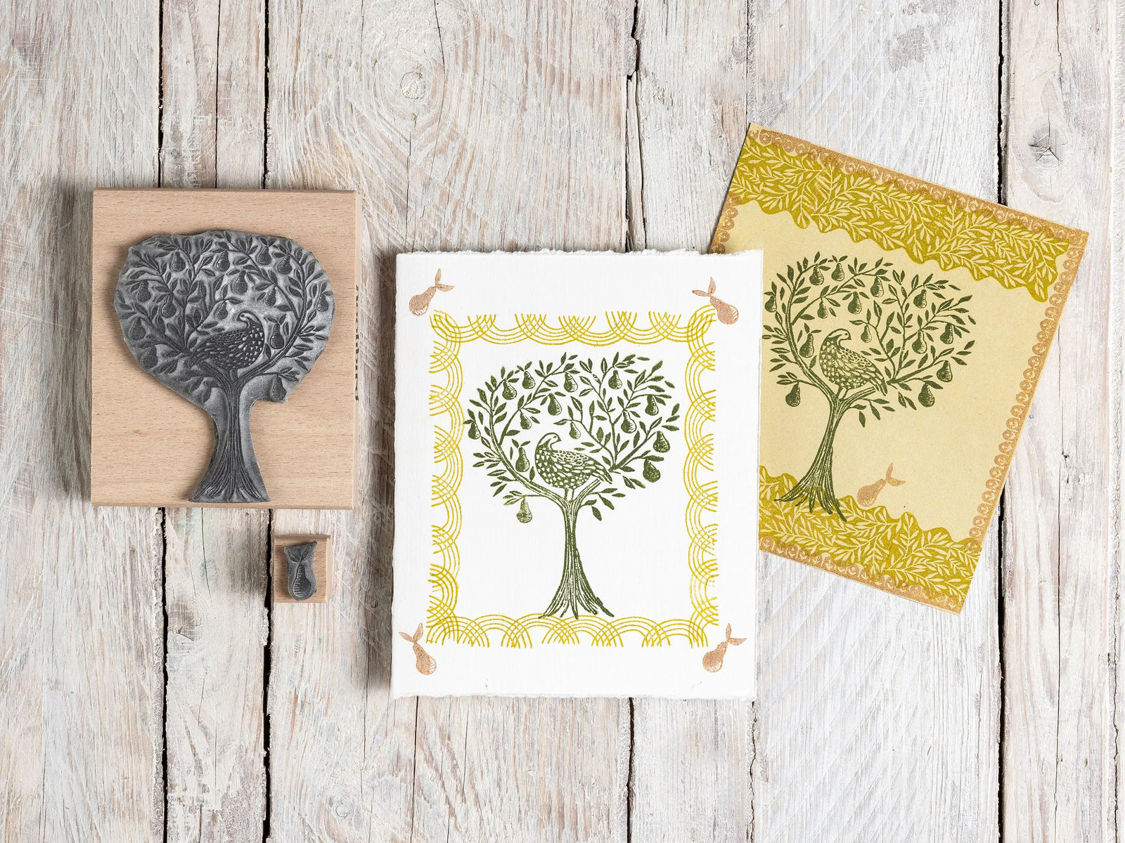 Partridge in a Pear Tree Christmas Stamp for Card making, Christmas Rubber Stamps, Noolibird