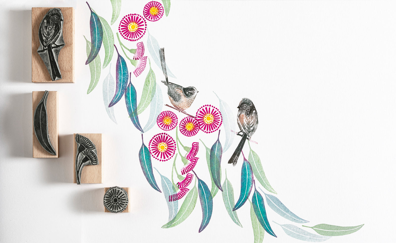 New Rubber Stamps - Eucalyptus Flowers, Leaves and Long Tailed Tit Rubber Stamps