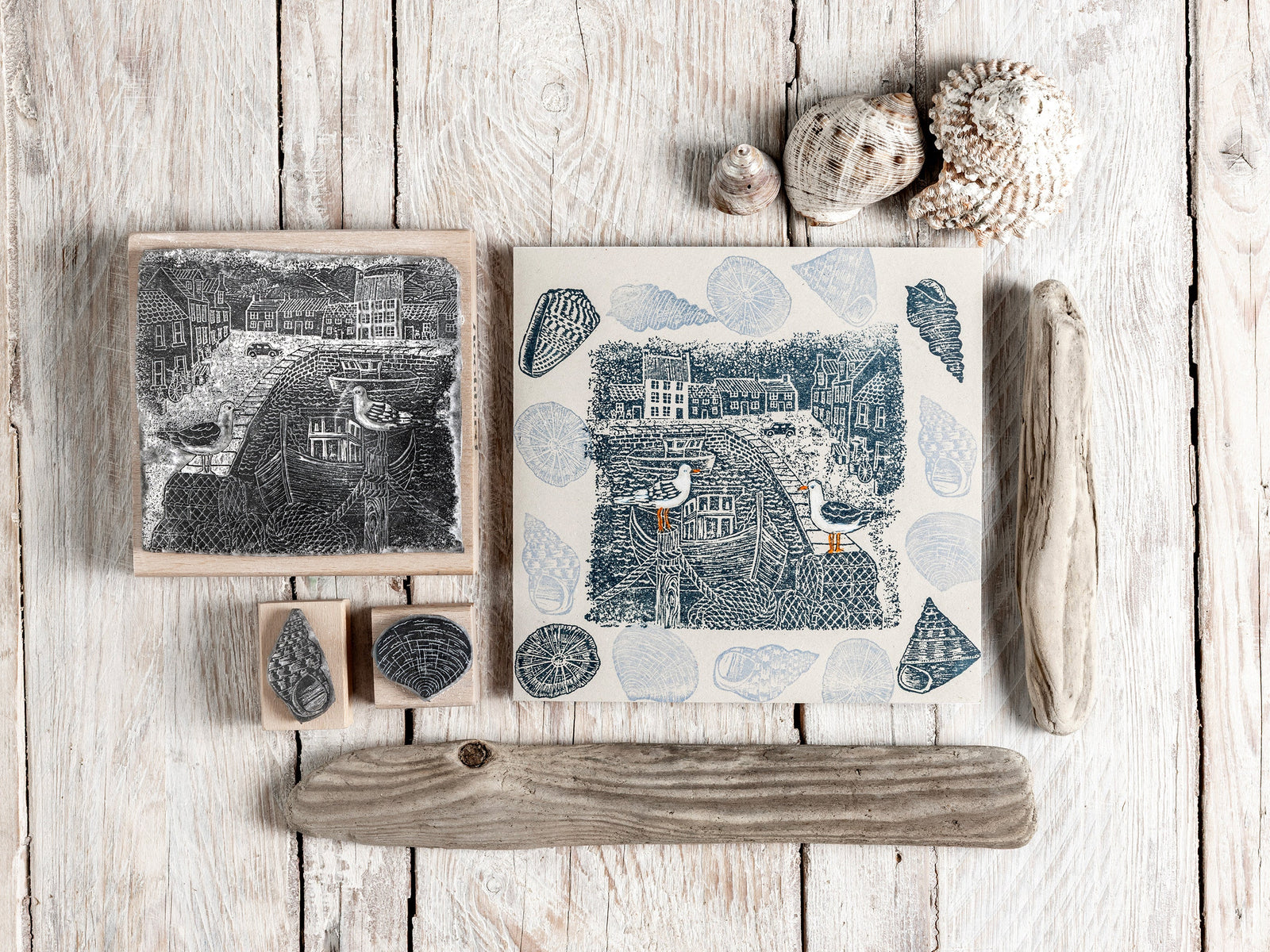 sea stamps for card making, seaside stamp, shell stamp, craft stamp set