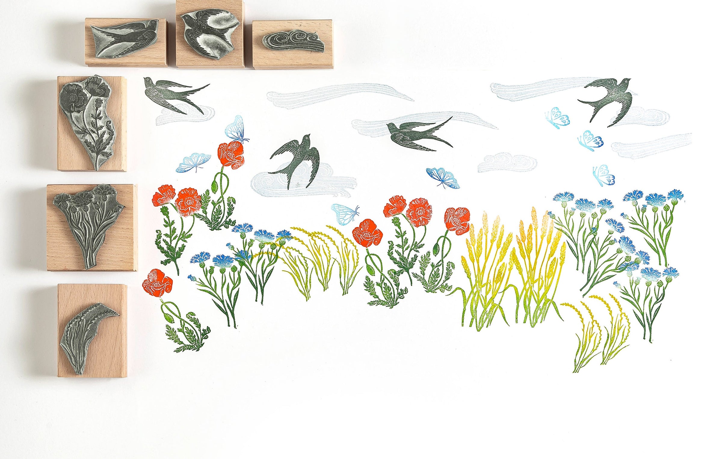 Flower Rubber Stamps for card making, flower craft stamps, flower art stamps