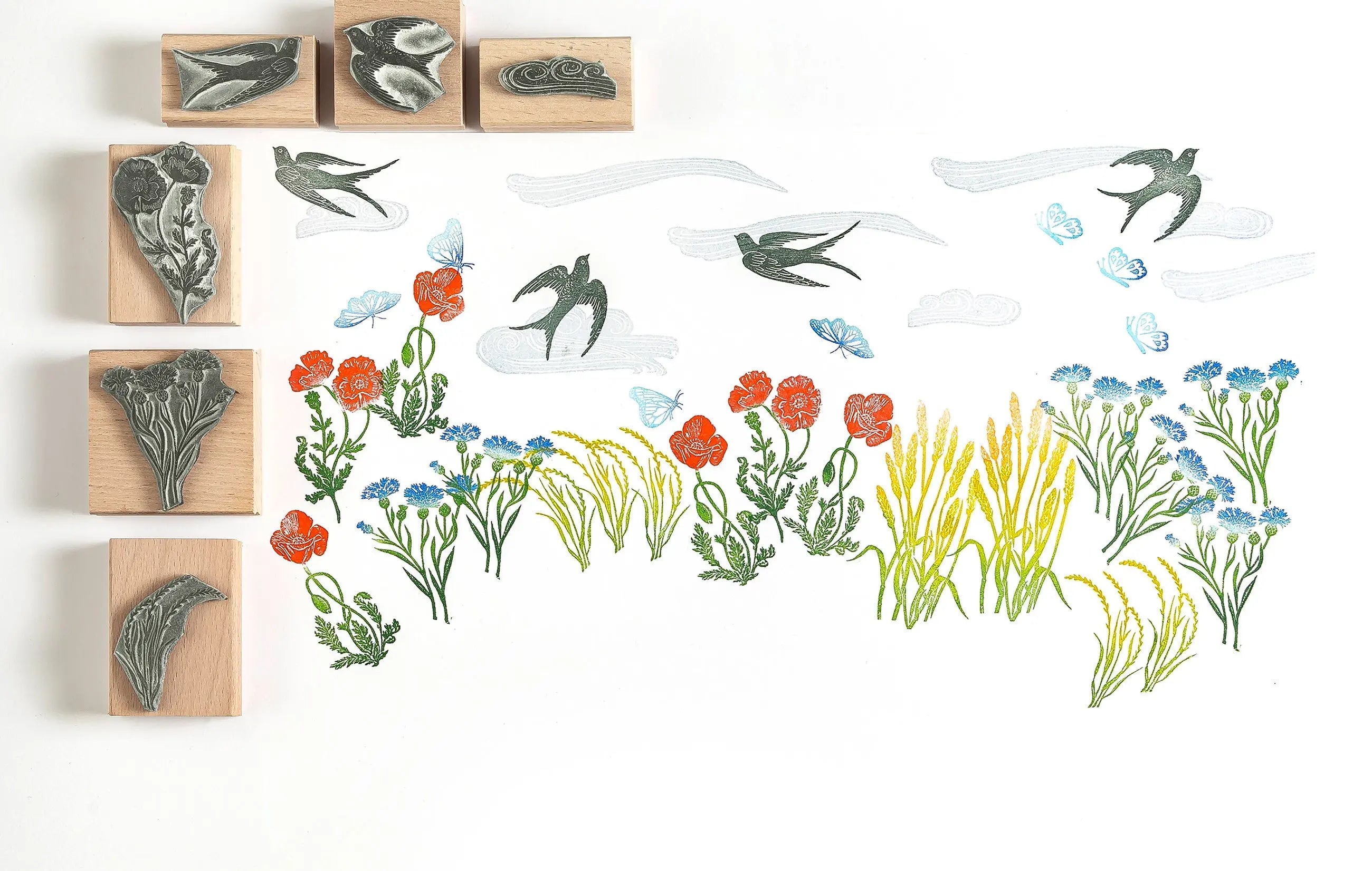 Flower Rubber Stamps for card making, flower craft stamps, flower art stamps