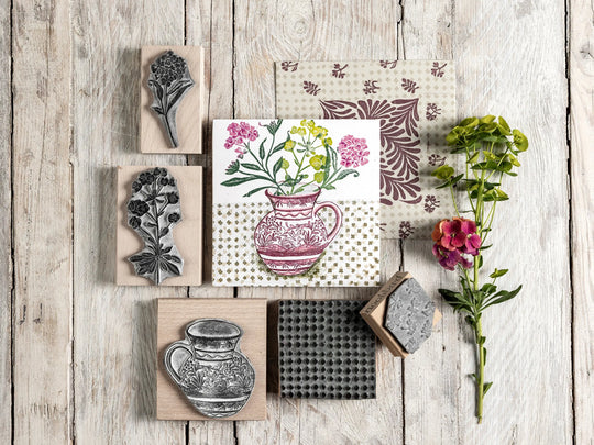 Favourite Spring Flowers, Flower  and Jug Stamps for Cardmaking and Nature Journaling Noolibird