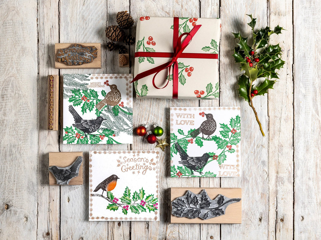 Garden Bird Stamps – Robin, Blue Tit, Blackbird, Sparrow, Thrush &amp; Coal Tit | Handmade Cardmaking Stamps