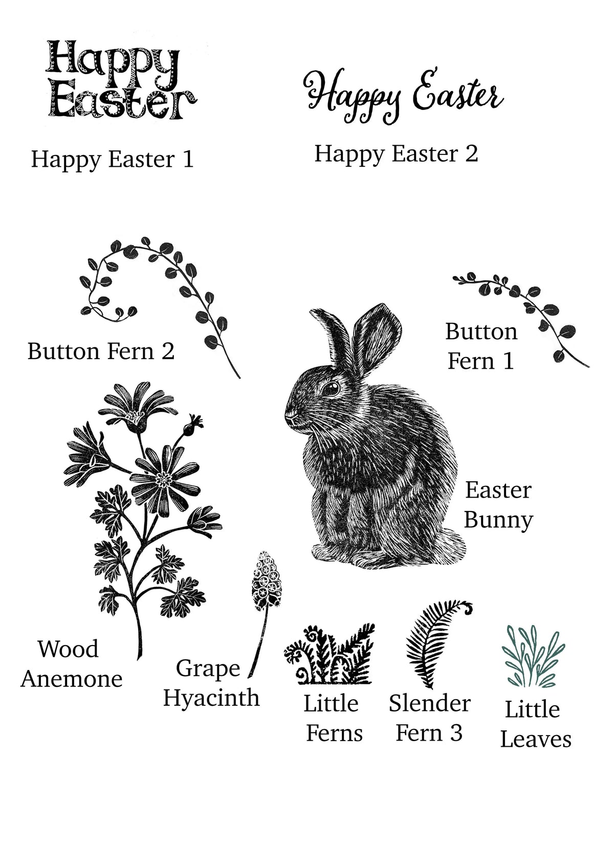 Easter Bunny Rubber Stamp | Easter Cards & Craft | Noolibird