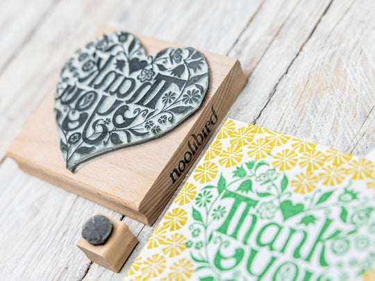 Thank You Heart Rubber Stamp | Thank you stamp for card making - Noolibird