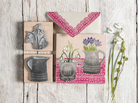 Snowdrops and Crocuses with Jug Stamps
