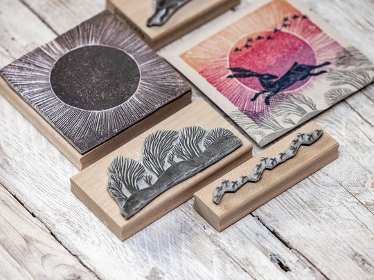 Mythical  Hare Rubber Stamp, Craft Gift, Winter Journal Stamps Noolibird