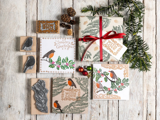 Garden Bird Stamps – Robin, Blue Tit, Blackbird, Sparrow, Thrush &amp; Coal Tit | Handmade Cardmaking Stamps