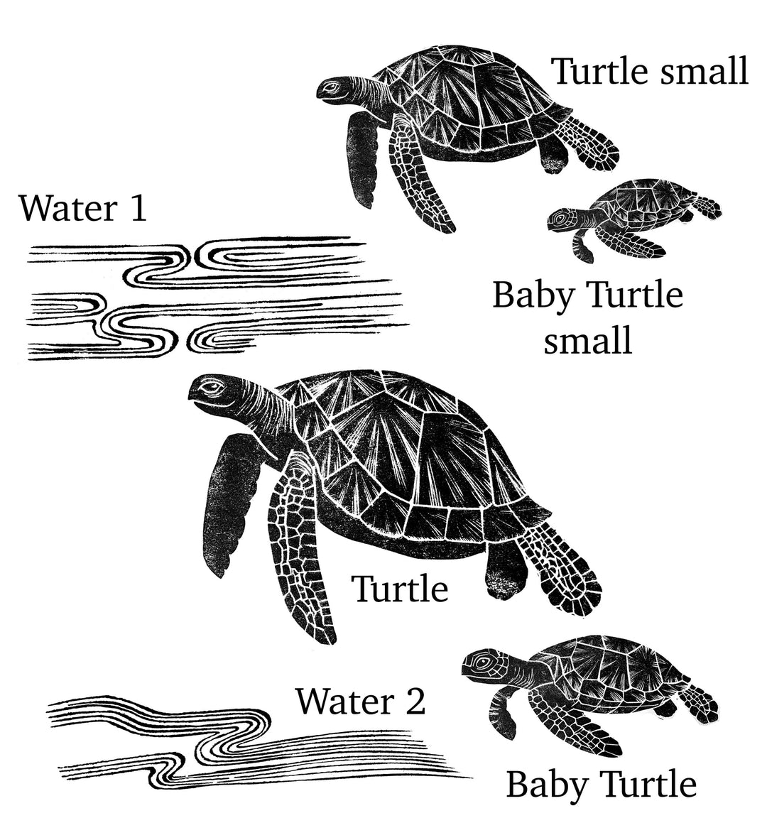 Turtle Rubber Stamps - Noolibird