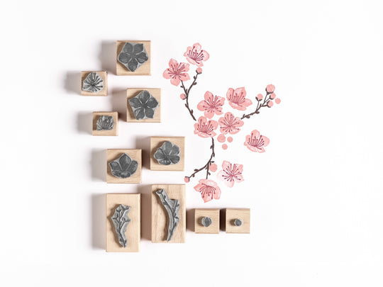 Blossoms and Ferns Rubber Stamps for Springtime