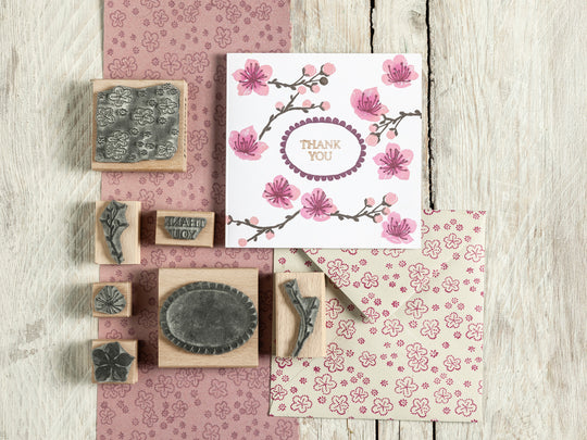 Cherry Blossom Rubber Stamp Set