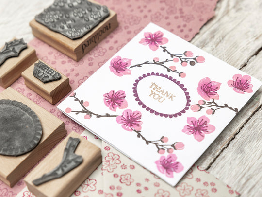 Cherry Blossom Rubber Stamp Set