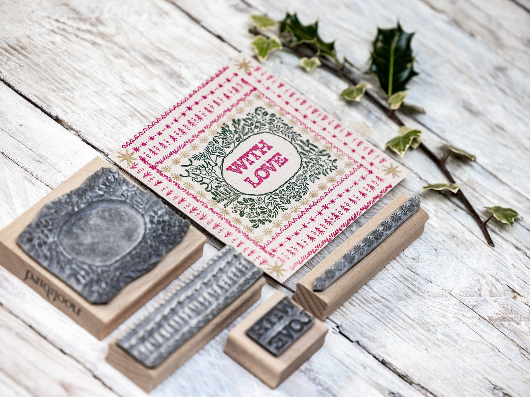 Christmas Garland Frame Stamp, Craft Gift, Stamp for Card making