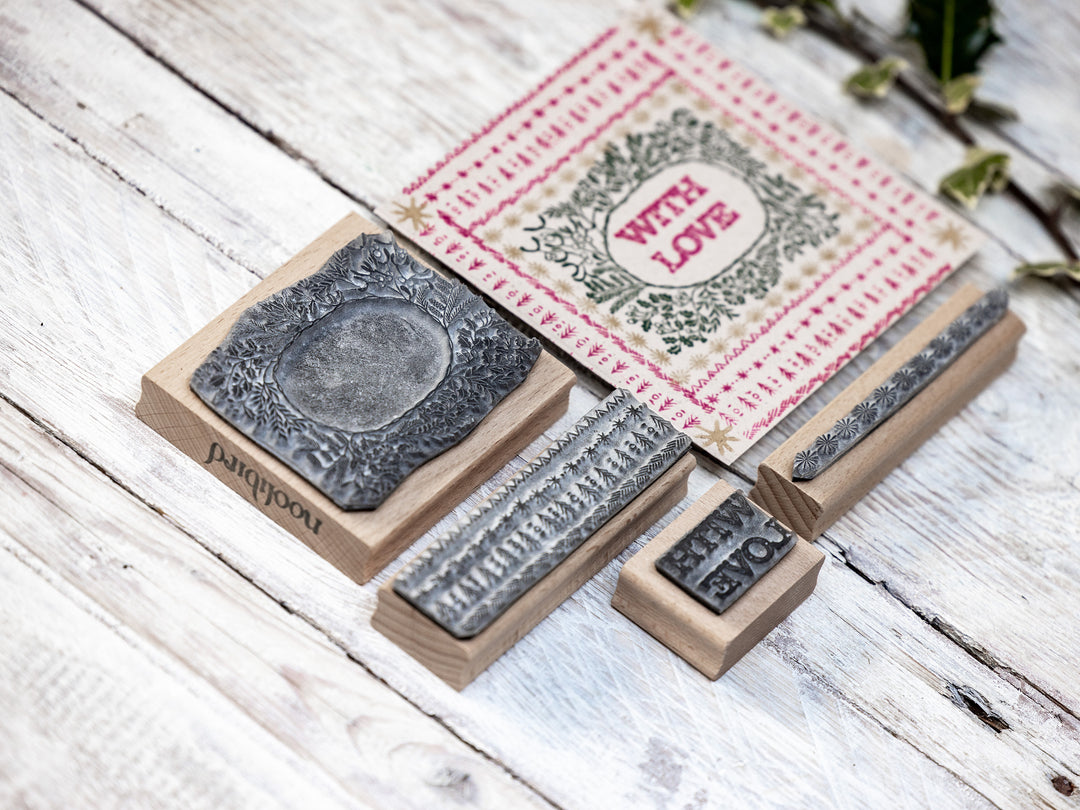 Christmas Garland Frame Stamp, Craft Gift, Stamp for Card making