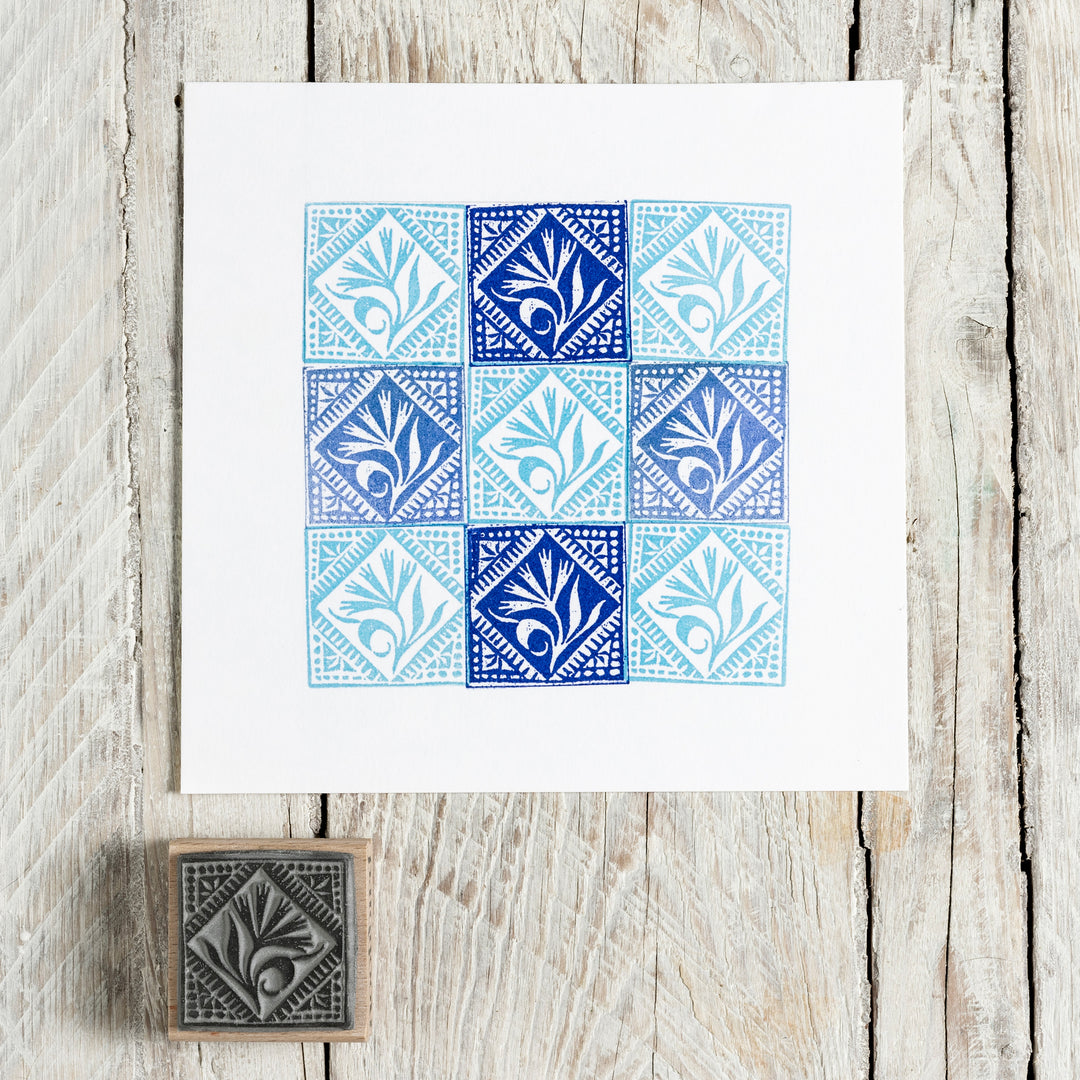 Tile Rubber Stamps, Decorative Tiles, Craft Gift - Noolibird