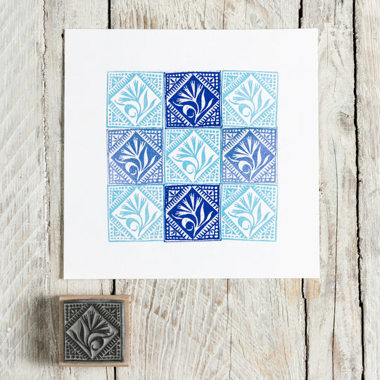 Tile Rubber Stamps, Decorative Tiles, Craft Gift - Noolibird