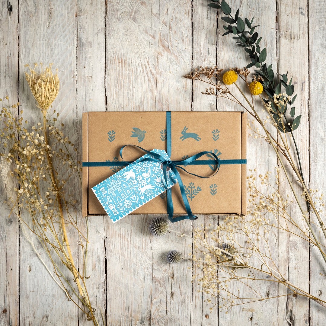 Rubber Stamp Craft Gift Set, Fox and Fir Tree Craft Gift Box, Stamping set Gift. - Noolibird