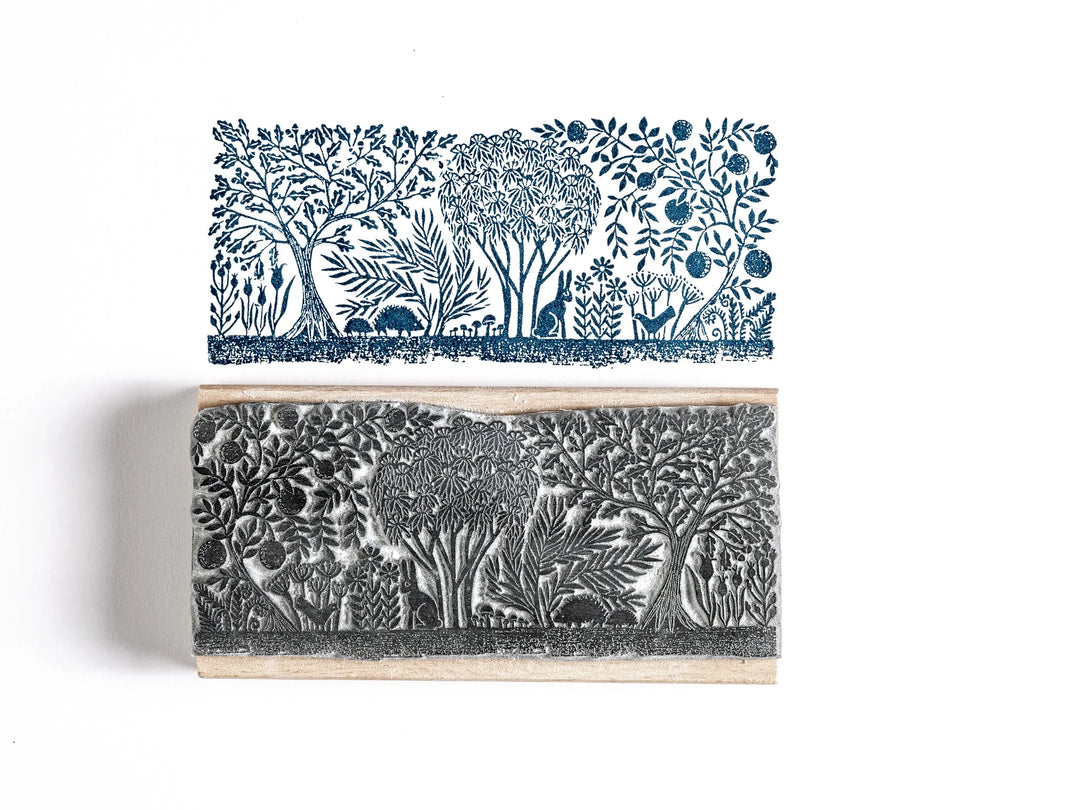 oak tree rubber stamp Fruit Tree and Oak Border Rubber Stamp