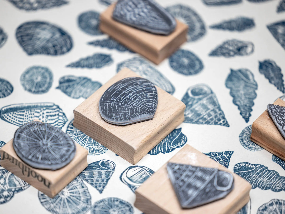 Shell Stamping Shell Rubber Stamps | Coastal Nature Stamps | Noolibird