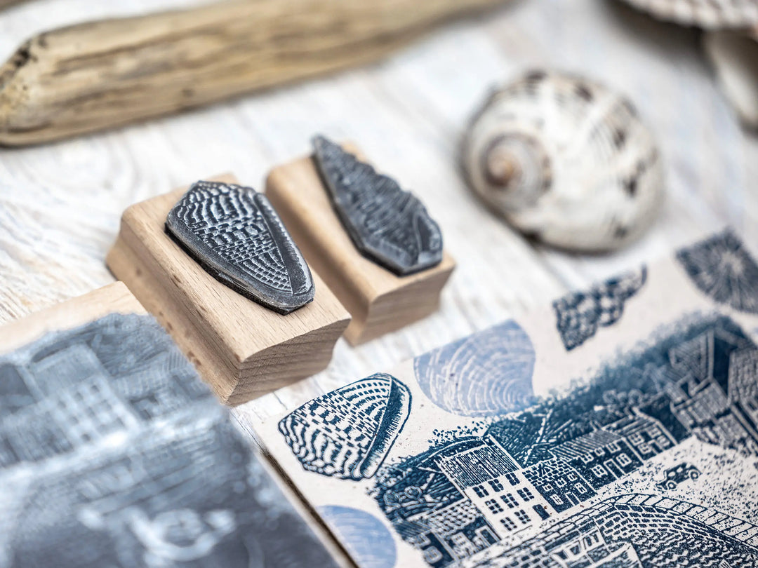 Stamp Using Shell Shell Rubber Stamps | Coastal Nature Stamps | Noolibird