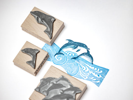 Dolphin Rubber Stamps for Card making, Journalling and Summer Scrap Booking - Noolibird