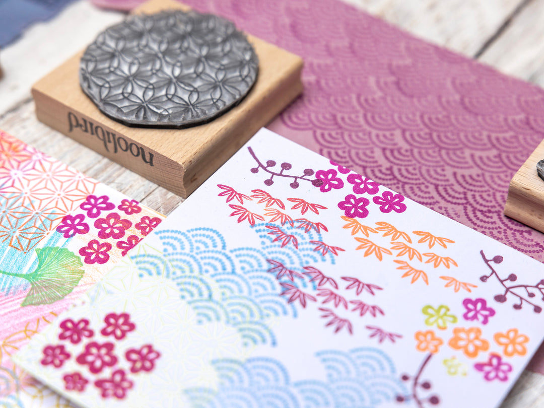 Japanese Pattern Rubber Stamps, Geometric patterns and Flower of Life Stamp Designs