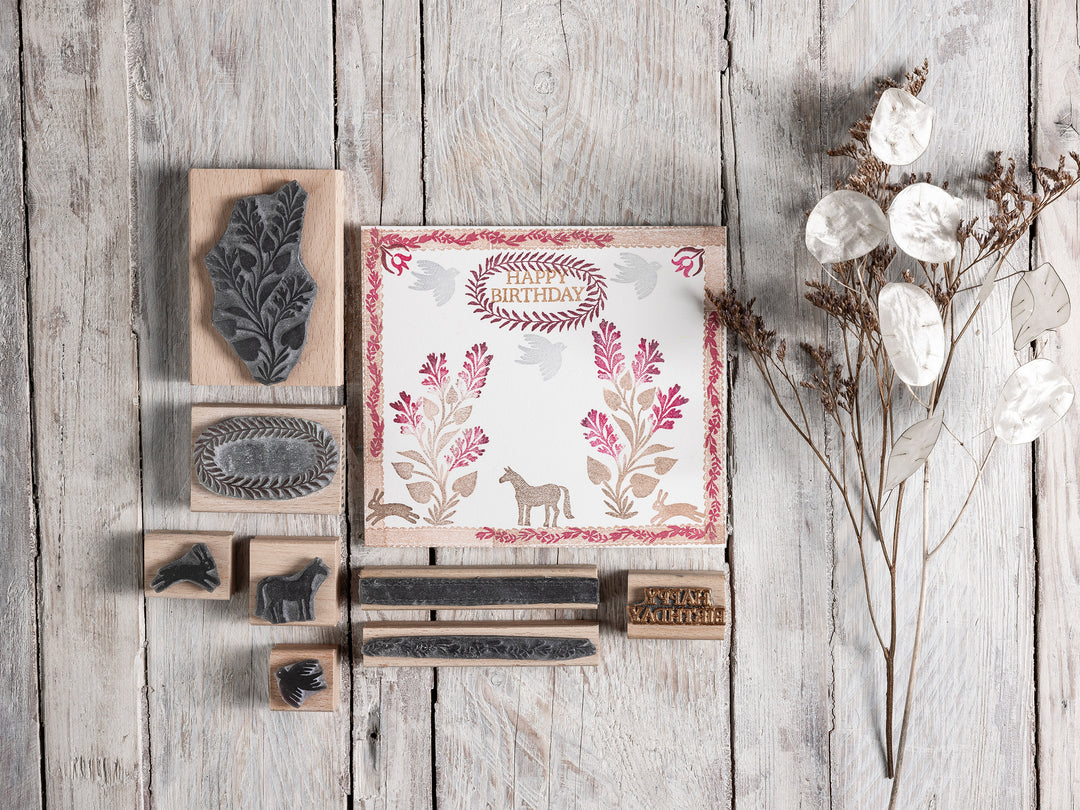 Folk Flowers Rubber Stamps and Folk Motif  Rubber Stamps for card making and stamping on fabric - Noolibird