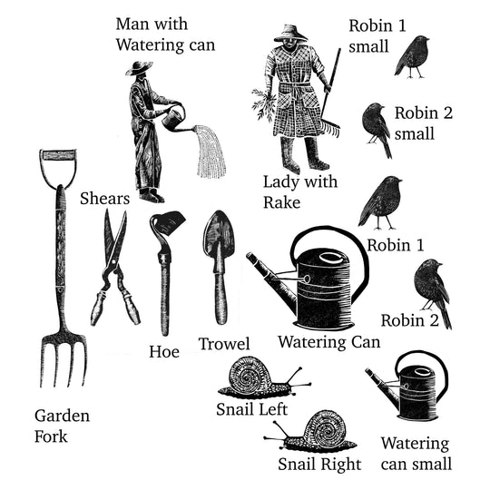 Garden Rubber Stamps for Card Making, Garden Journals &amp; Summer Craft Projects