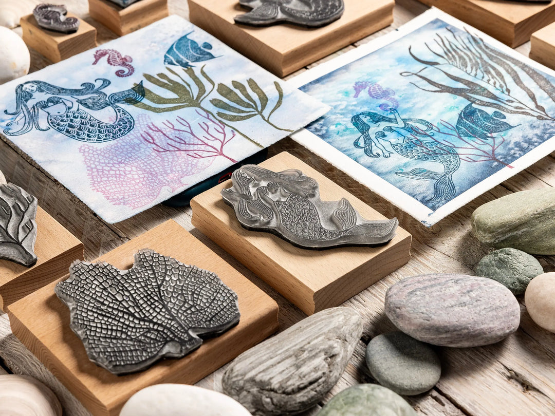 Underwater World Stamps, Mermaid, Fish, Jelly Fish and Sea Anemone — Sea Creatures, Seaweed &amp; Coral