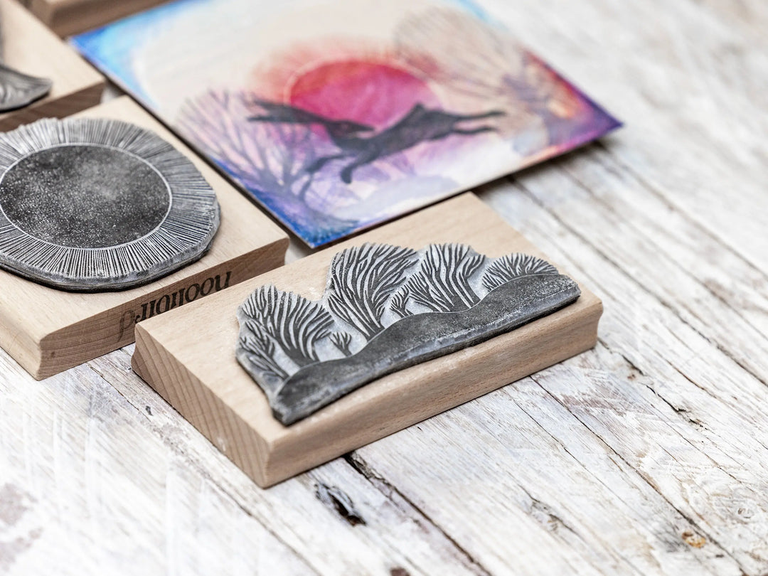 Mythical  Hare Rubber Stamp, Craft Gift, Winter Journal Stamps Noolibird