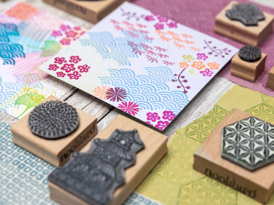 Japanese Pattern Rubber Stamps, Geometric patterns and Flower of Life Stamp Designs