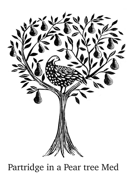 Partridge in a Pear Tree Stamp, Stamp for Christmas Card making, Christmas Craft, DIY Christmas Card Stamp - Noolibird
