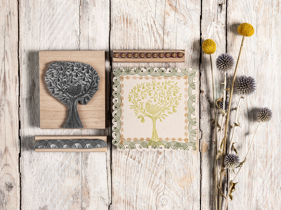 Partridge in a Pear Tree Stamp, Stamp for Christmas Card making, Christmas Craft, DIY Christmas Card Stamp - Noolibird