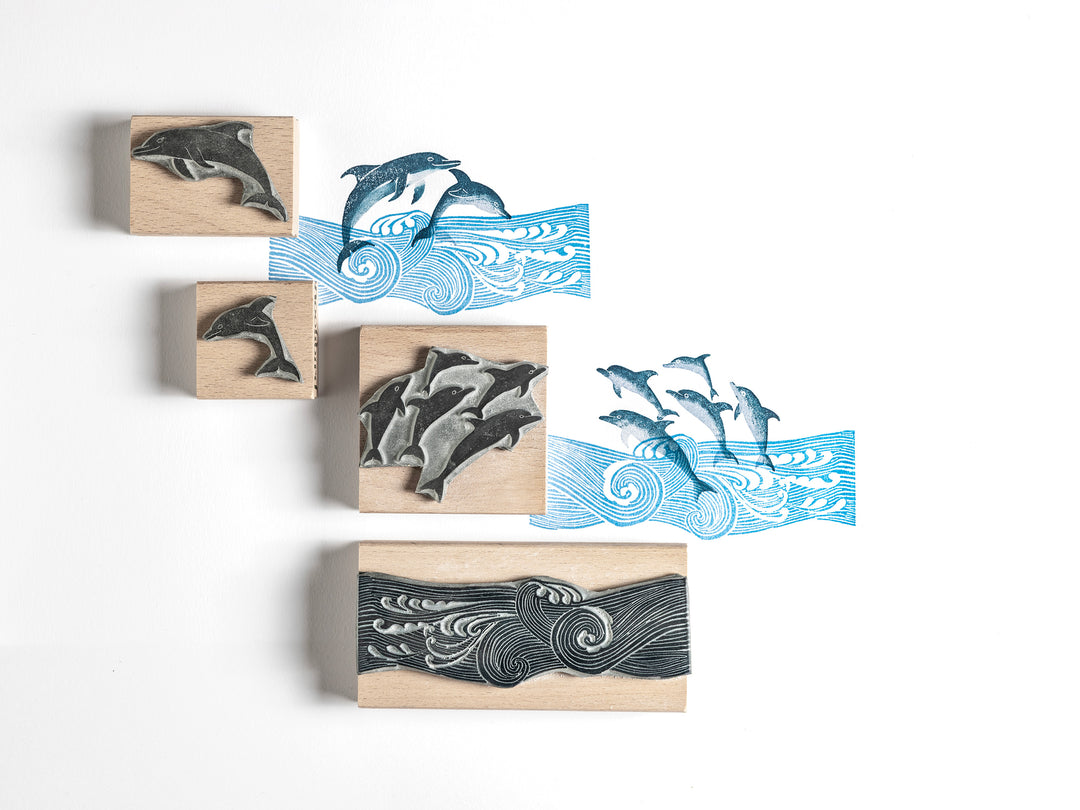 Dolphin Rubber Stamps for Card making, Journalling and Summer Scrap Booking - Noolibird