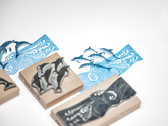Dolphin Rubber Stamps for Card making, Journalling and Summer Scrap Booking - Noolibird