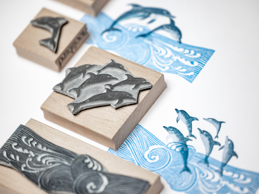 Dolphin Rubber Stamps for Card making, Journalling and Summer Scrap Booking - Noolibird