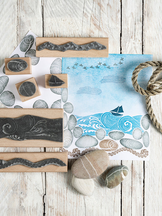 Lobster and Cornish Crab Rubber Stamps, sea stamps for card making - Noolibird