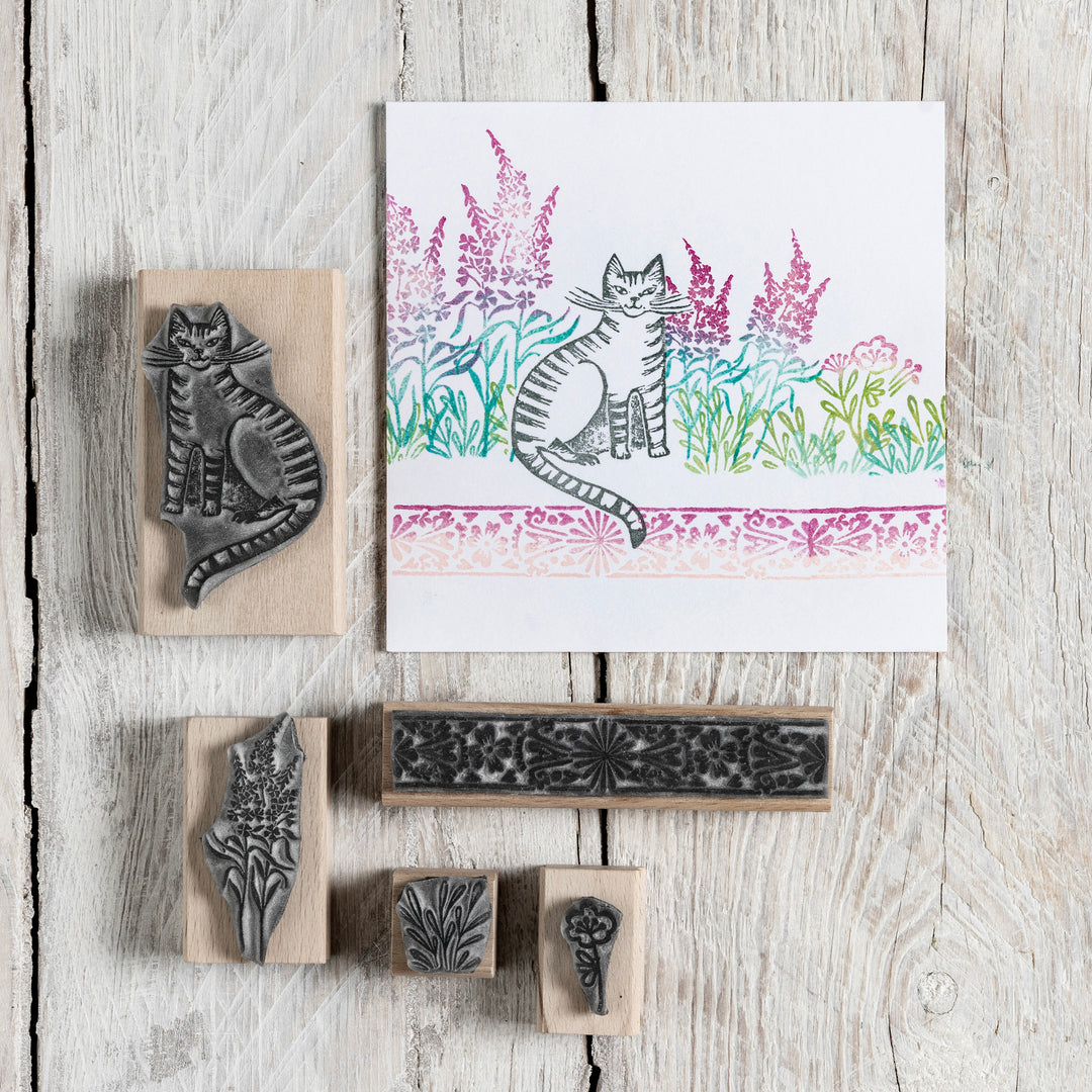 Butterfly Garden Flowers Rubber Stamps for Card making and Craft Stamping Gifts for Gardeners - Noolibird