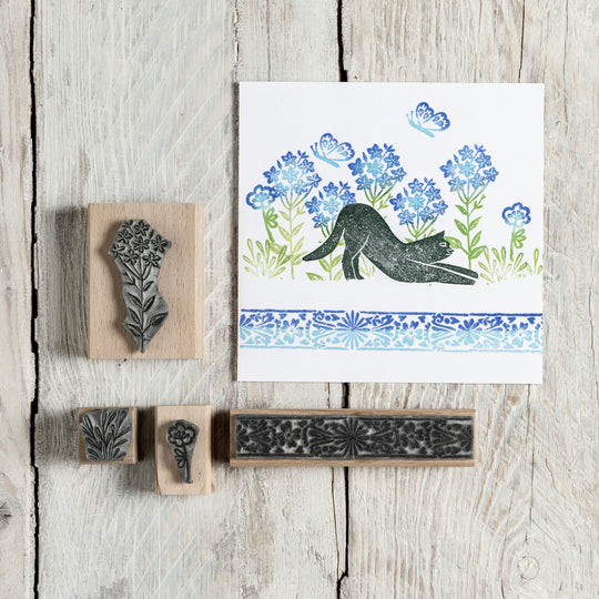 Butterfly Garden Flowers Rubber Stamps for Card making and Craft Stamping Gifts for Gardeners - Noolibird