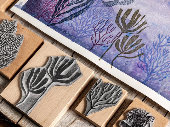 Underwater World Stamps, Mermaid, Fish, Jelly Fish and Sea Anemone — Sea Creatures, Seaweed &amp; Coral