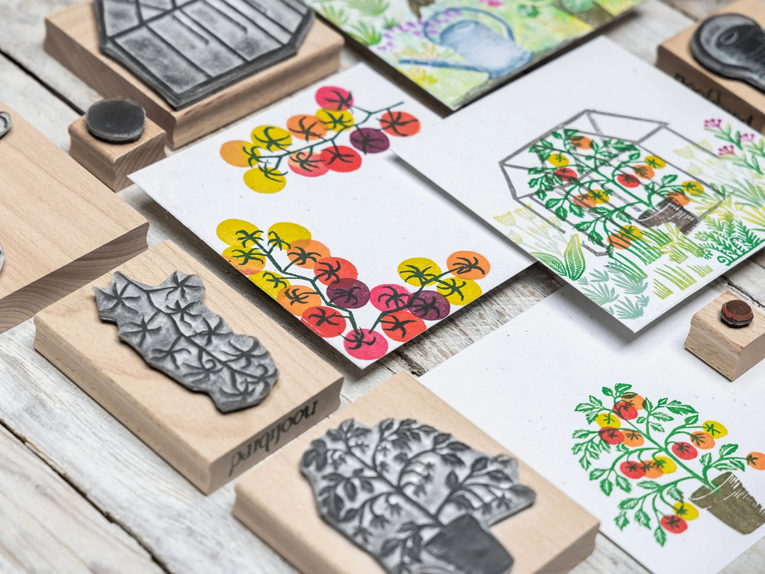 Tomato Plant Stamp &amp; Vine Tomatoes Rubber Stamps for Card Making &amp; Garden Journals