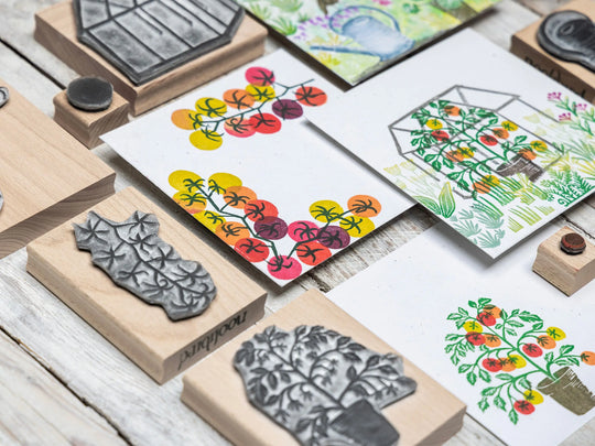 Tomato Plant Stamp &amp; Vine Tomatoes Rubber Stamps for Card Making &amp; Garden Journals