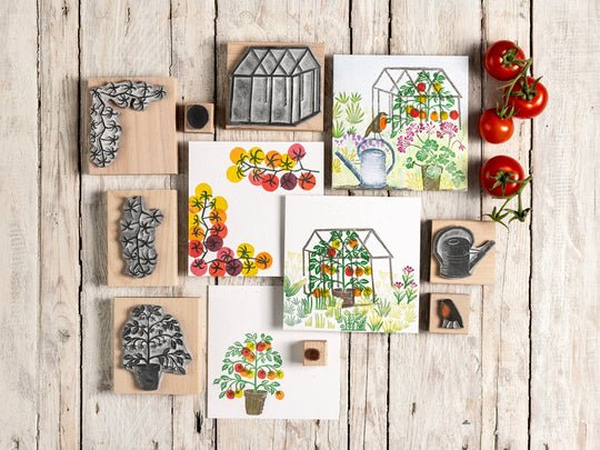 Tomato Plant Stamp &amp; Vine Tomatoes Rubber Stamps for Card Making &amp; Garden Journals
