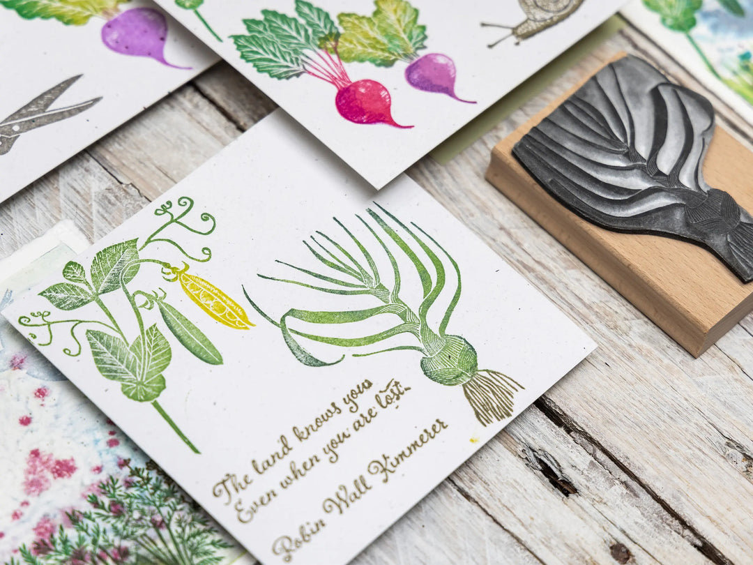 Vegetable Rubber Stamps for Card Making, Garden Journals &amp; Kitchen Garden Projects